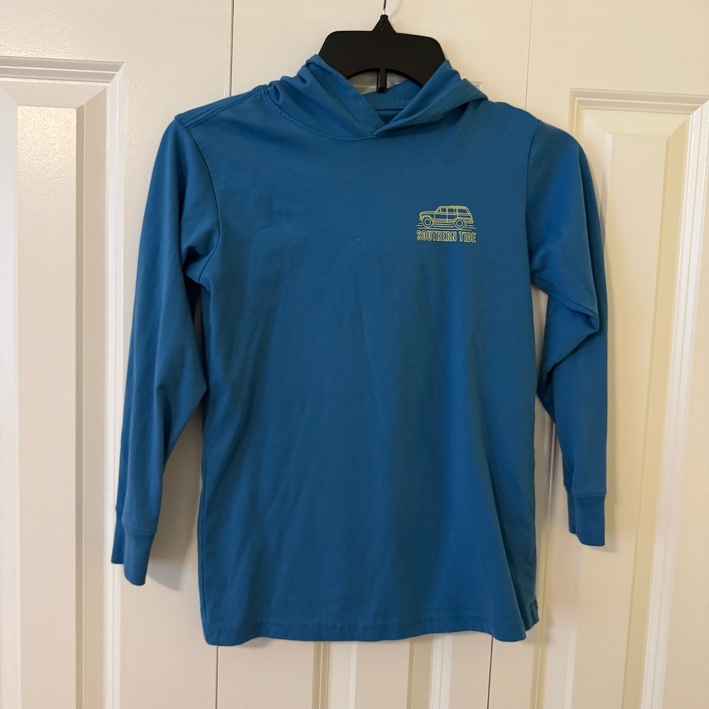Southern Tide Kids Blue Hooded Long Sleeve T-shirt
